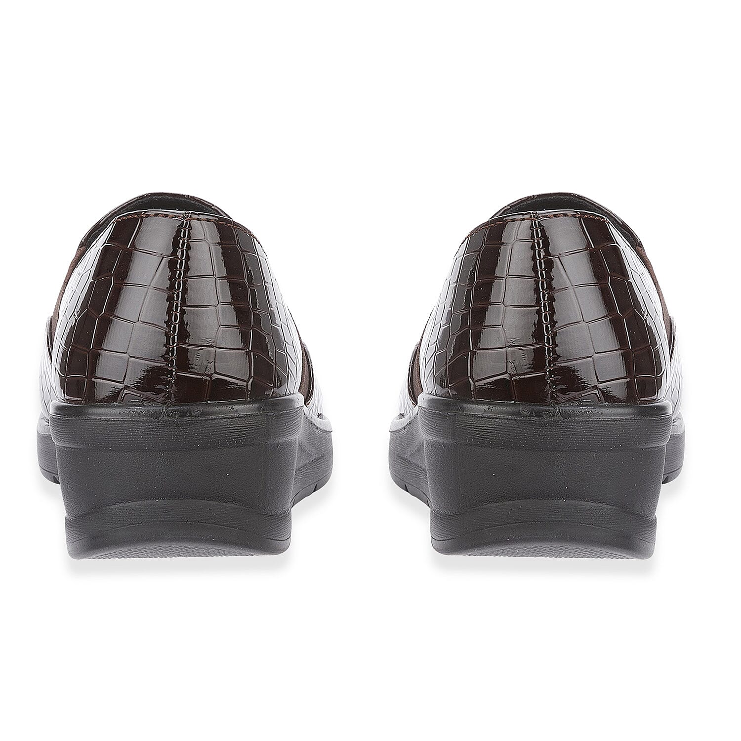 Ladies Shoe (Size 7) - Dark Brown Croc