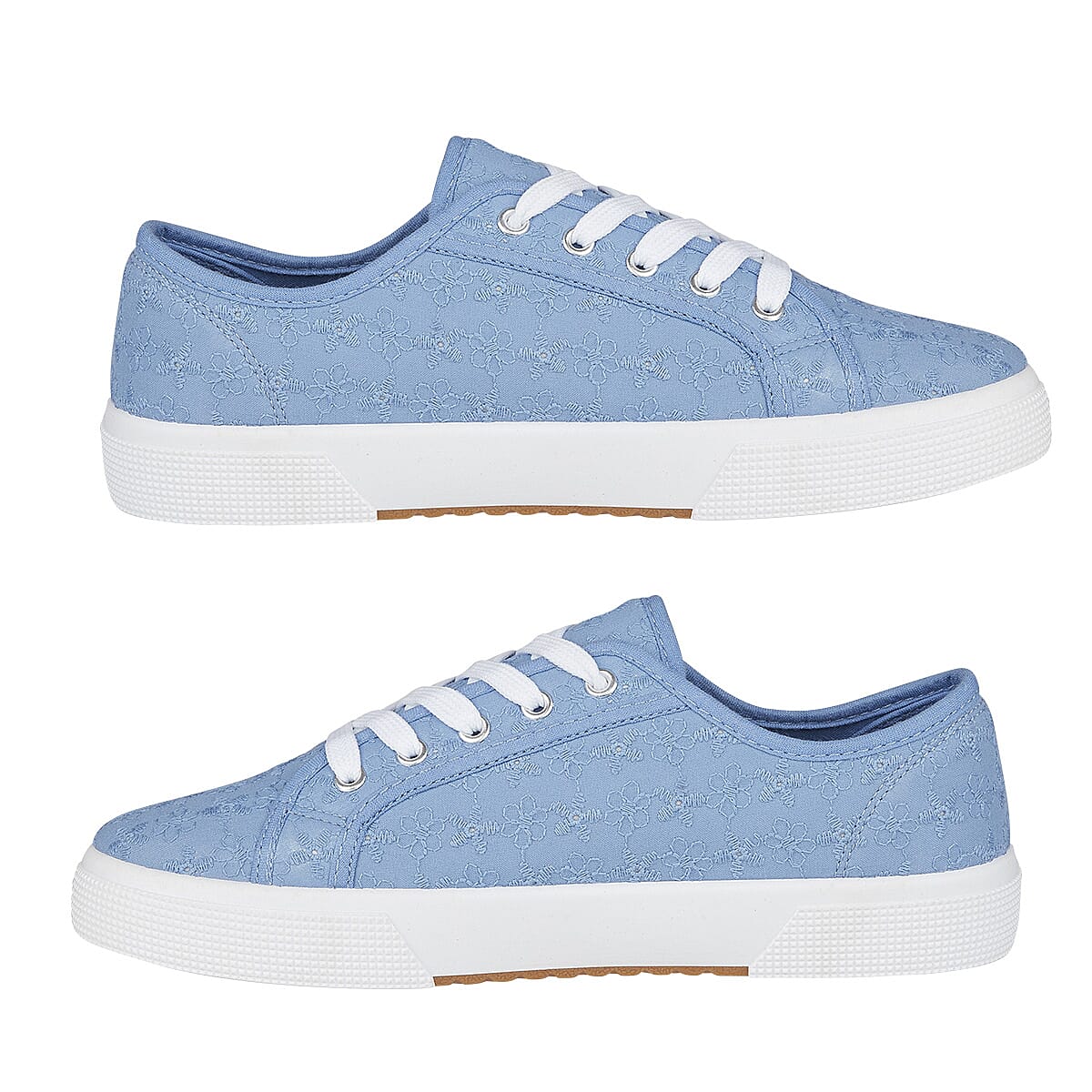 ZITA Ladies Lace-Up Sneakers (Size 7) - Light Blue