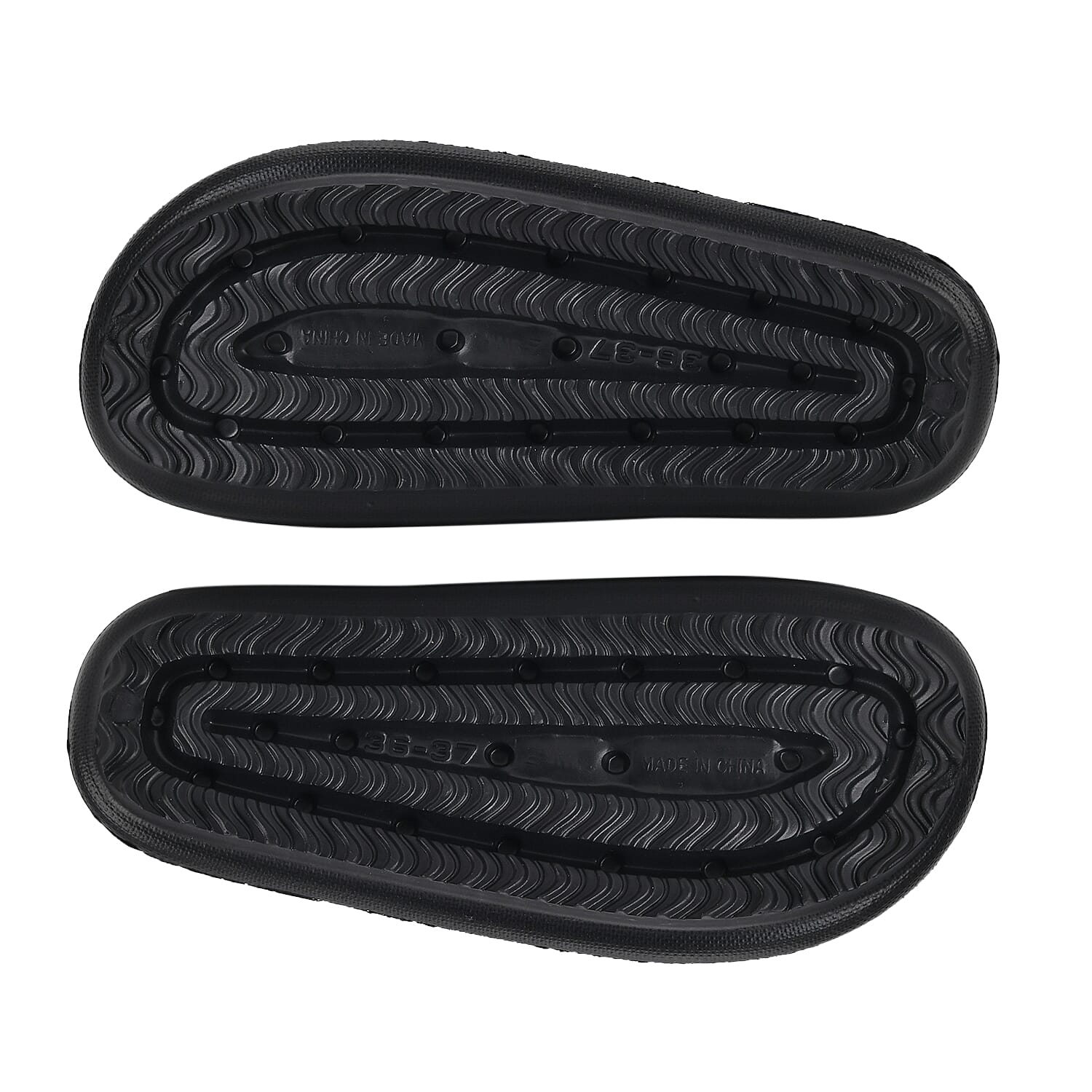 Set of 2 EVA Ladies Super-lightweight Cushioned Sandals and Sliders (Size 3-4) - Black