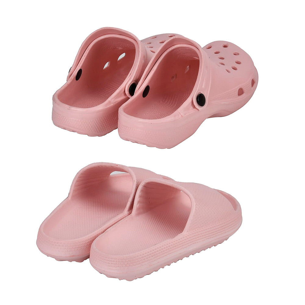 Set of 2 EVA Ladies Super-lightweight Cushioned Sandals and Sliders (Size 3-4) - Pink