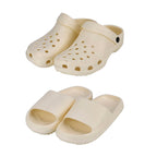 Set of 2 EVA Ladies Super-lightweight Cushioned Sandals and Sliders (Size 5-6) - Cream
