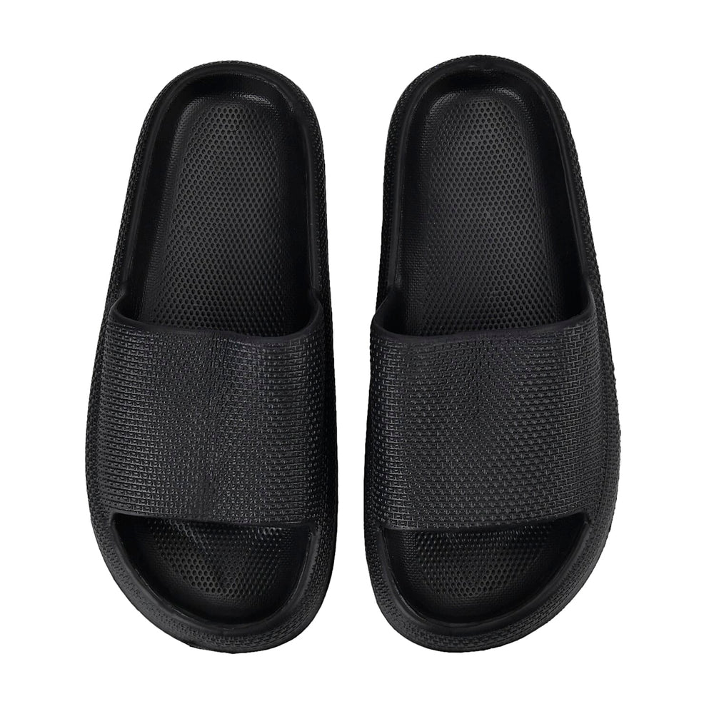 Set of 2 Ladies Lightweight Cushioned Sandals and Sliders (Size 5-6) - Black