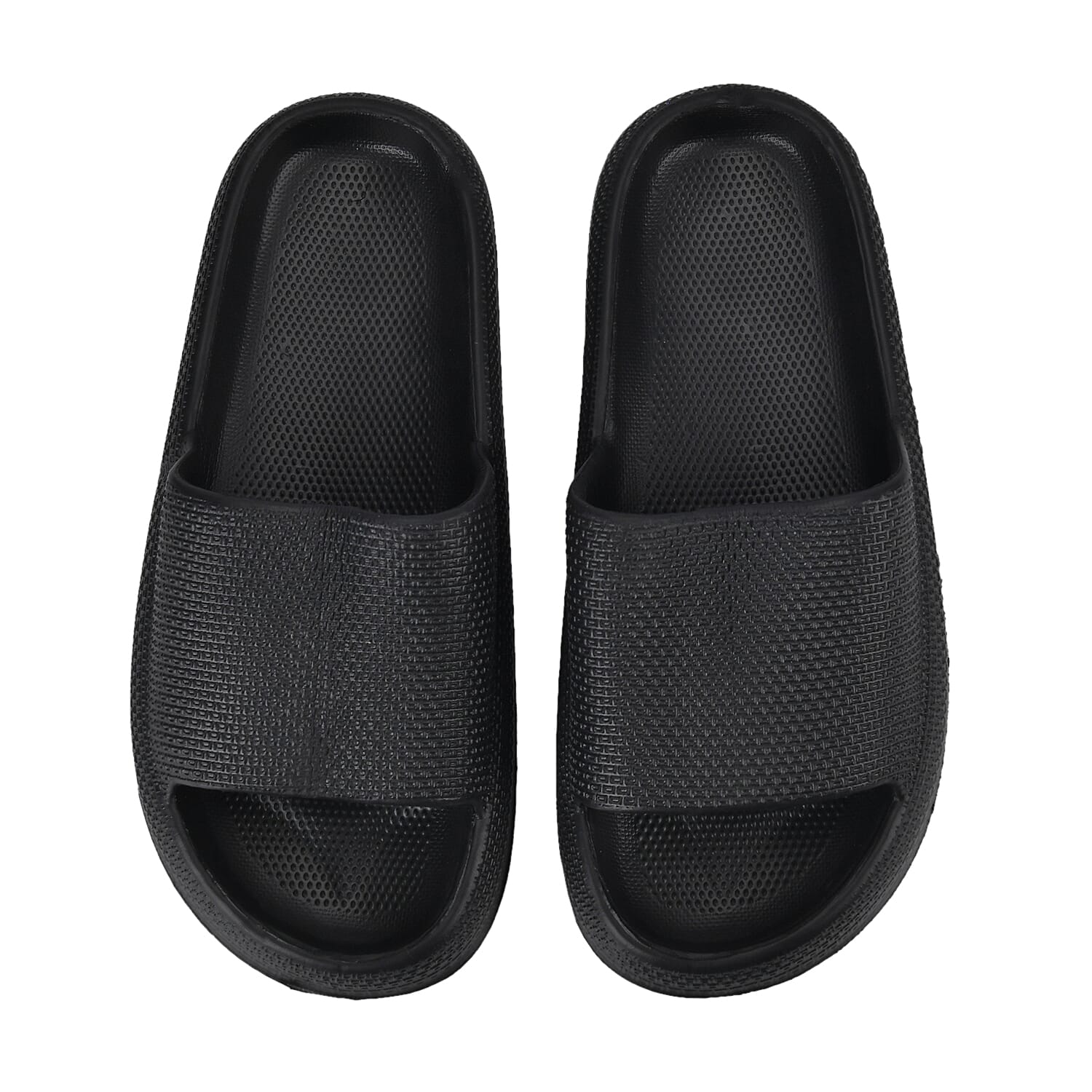 Set of 2 Ladies Lightweight Cushioned Sandals and Sliders (Size 5-6) - Black