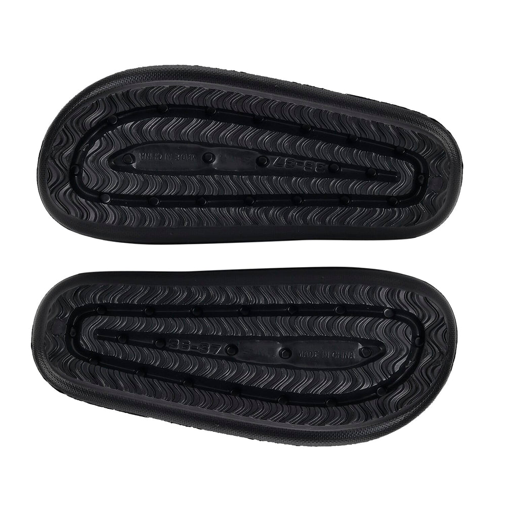 Set of 2 Ladies Lightweight Cushioned Sandals and Sliders (Size 5-6) - Black