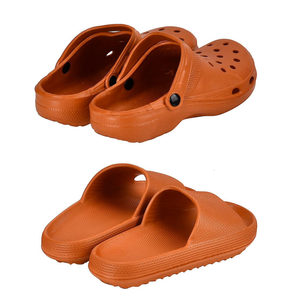 Set of 2 EVA Ladies Super-lightweight Sandals and Sliders (Size 5-6) - Orange