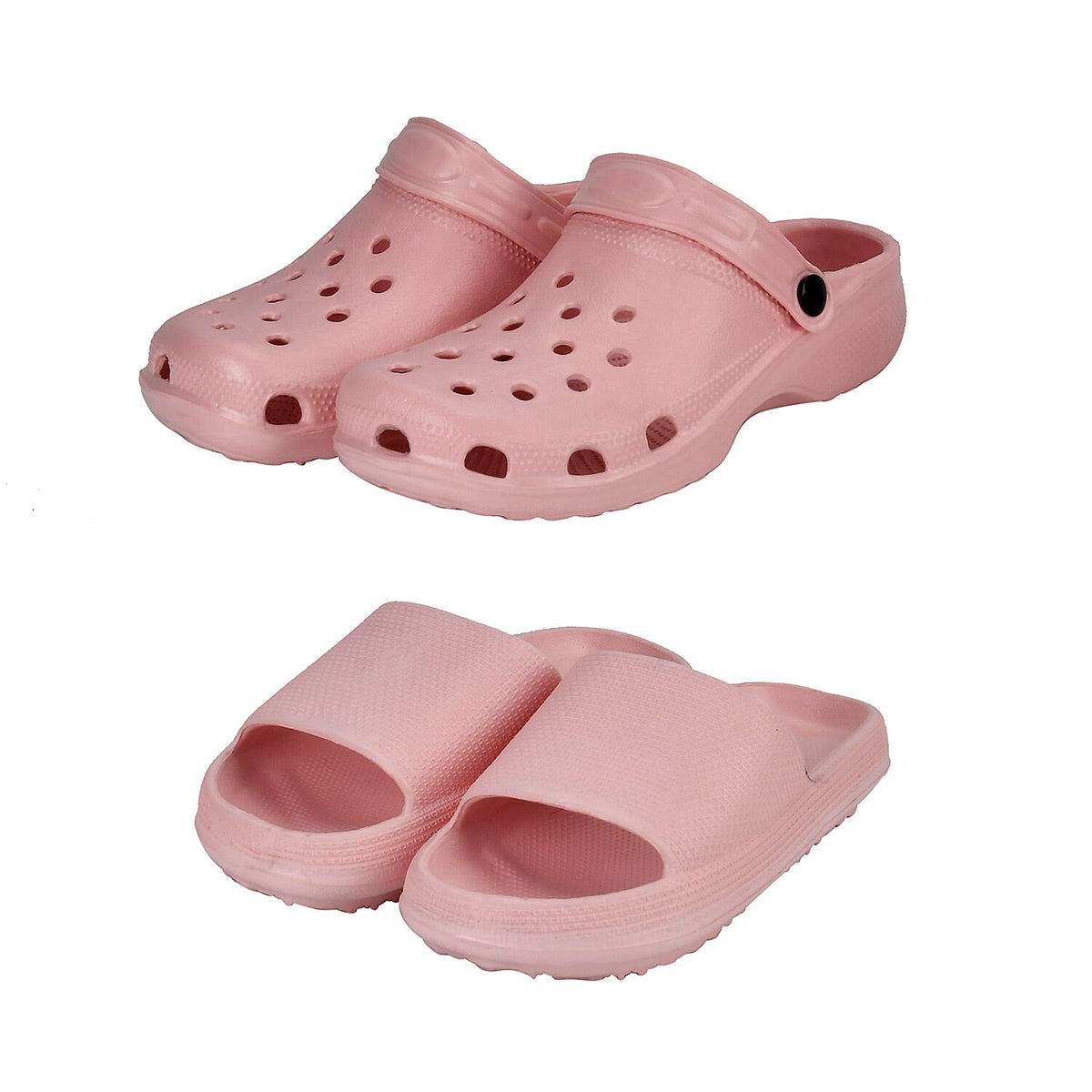 Set of 2 EVA Ladies Super-lightweight Cushioned Sandals and Sliders (Size 5-6) - Pink &