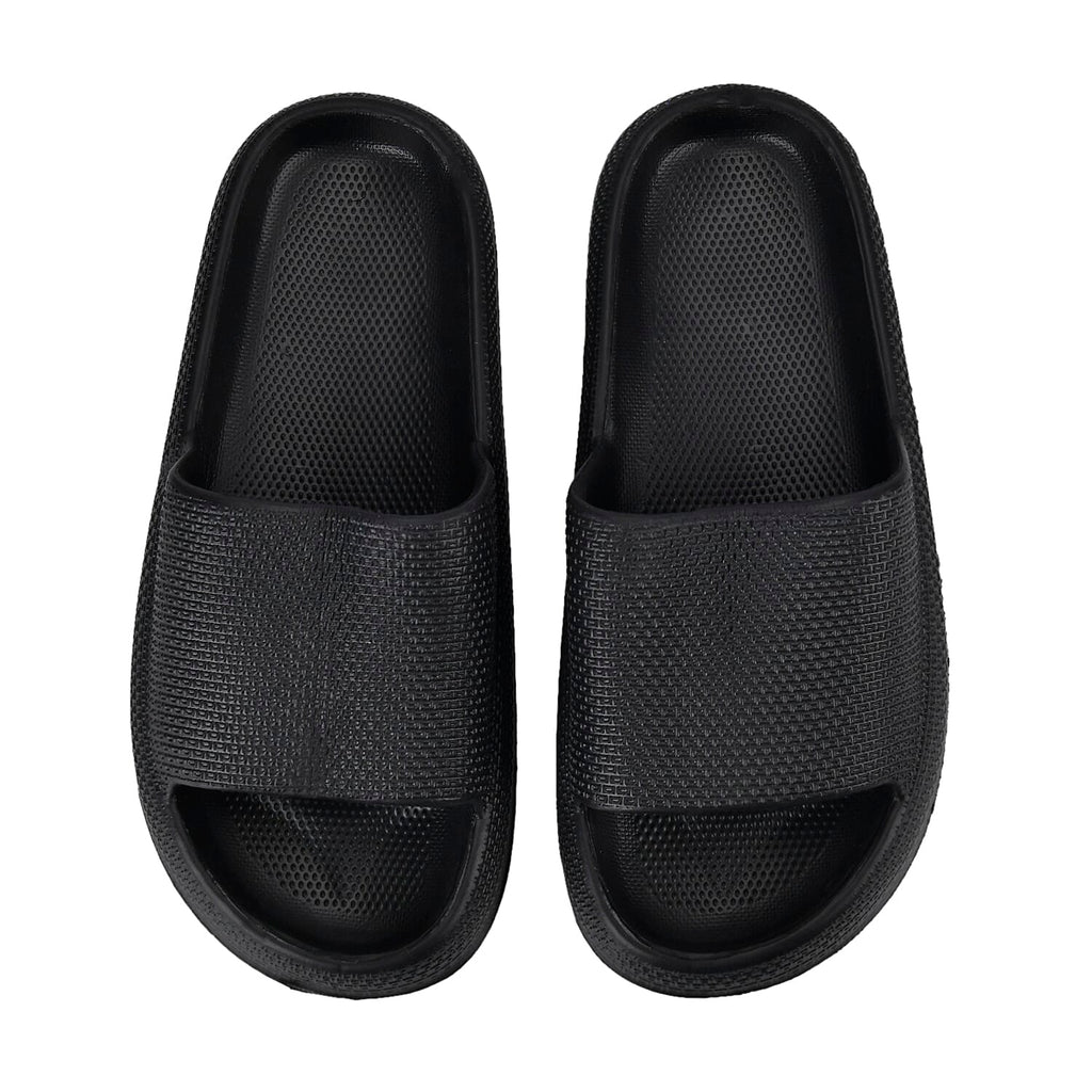 Set of 2 EVA Ladies Super-lightweight Cushioned Sandals and Sliders (Size 7-8) - Black