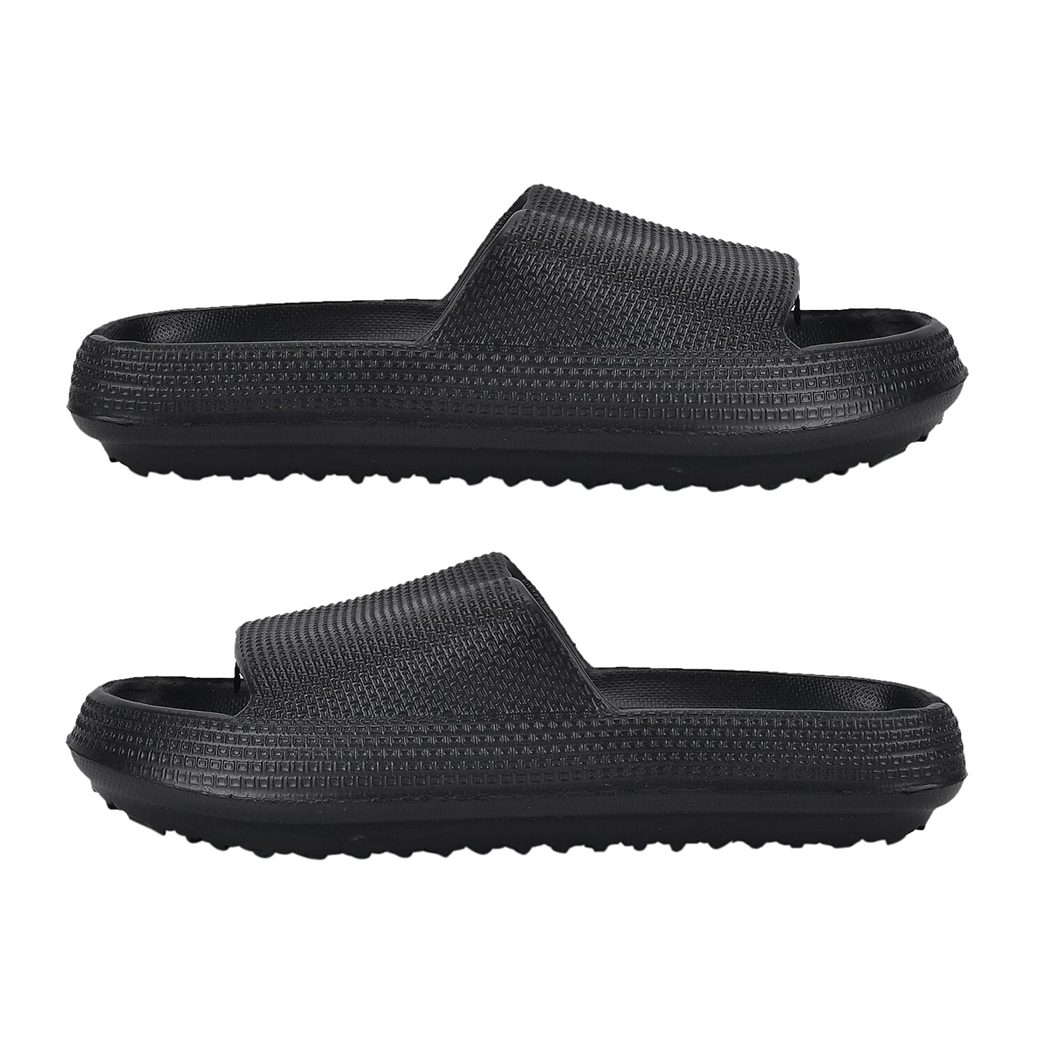 Set of 2 EVA Ladies Super-lightweight Cushioned Sandals and Sliders (Size 7-8) - Black