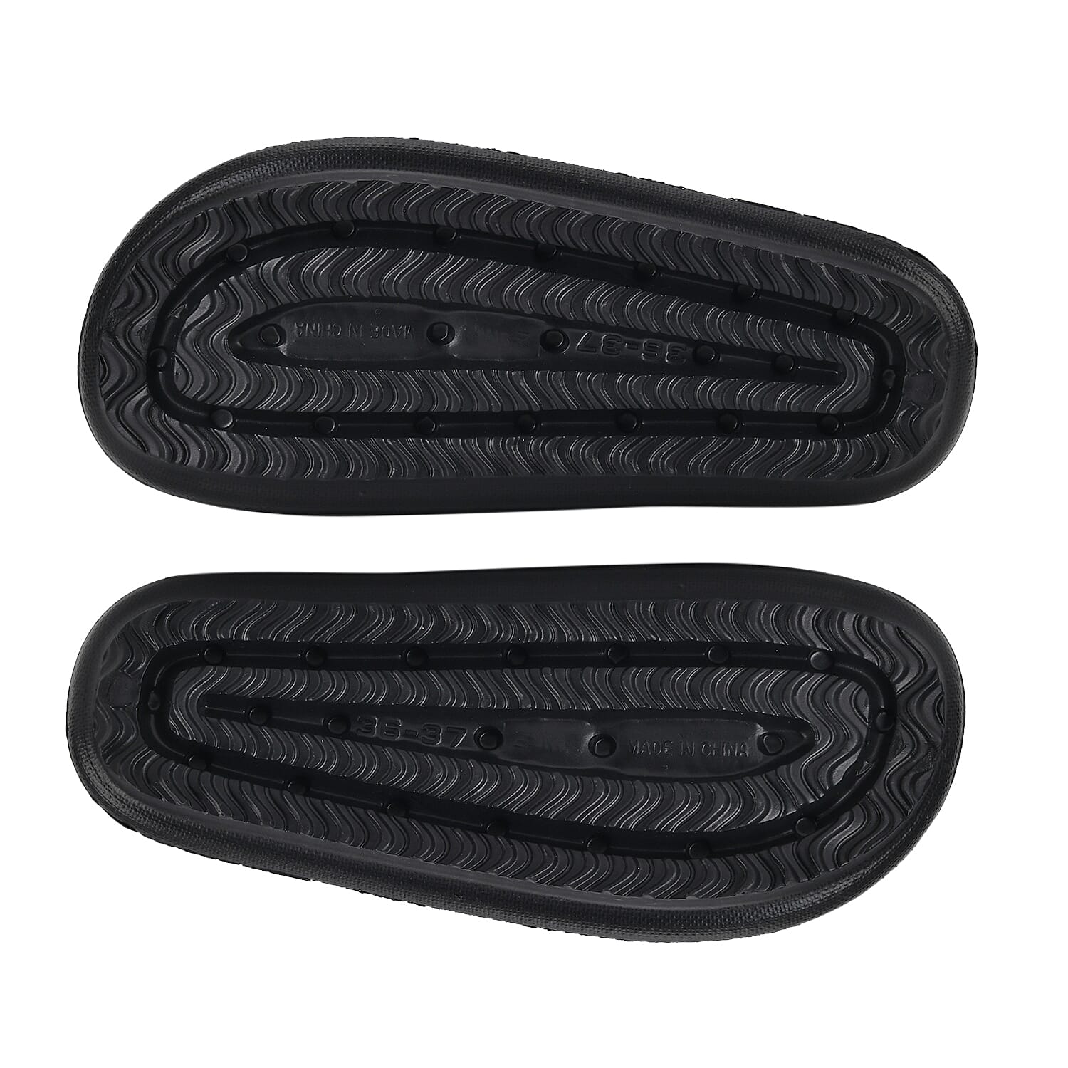 Set of 2 EVA Ladies Super-lightweight Cushioned Sandals and Sliders (Size 7-8) - Black