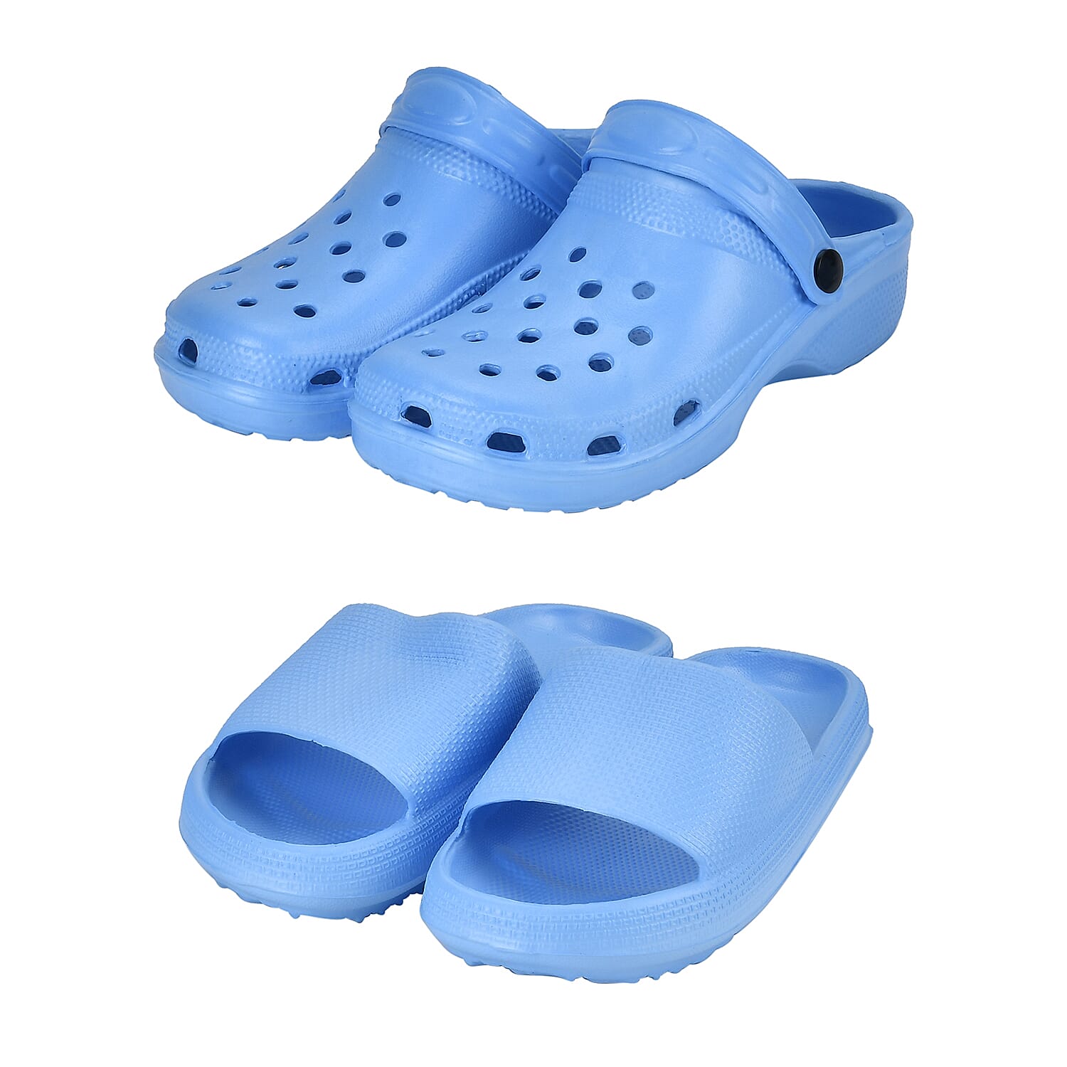 Set of 2 EVA Ladies Super-lightweight Cushioned Sandels and Slippers (Size 7-8) - Blue