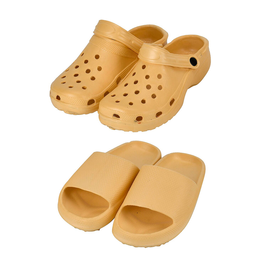 Set of 2 EVA Ladies Super-lightweight Cushioned Sandals and Sliders (Size 7-8) - Yellow