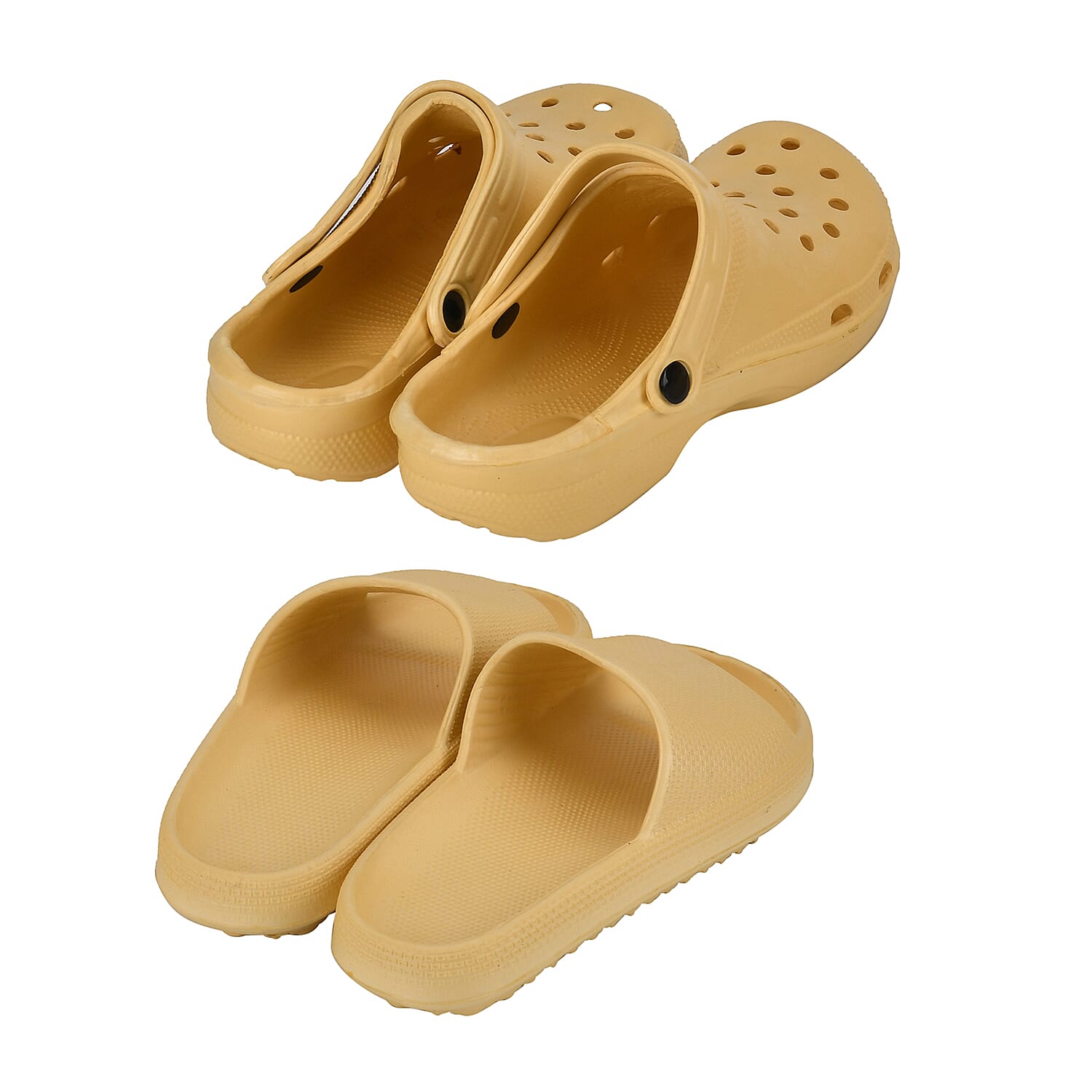 Set of 2 EVA Ladies Super-lightweight Cushioned Sandals and Sliders (Size 7-8) - Yellow
