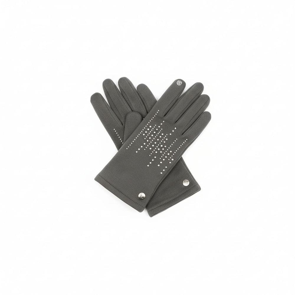 Ladies Studded Gloves - Dark Grey