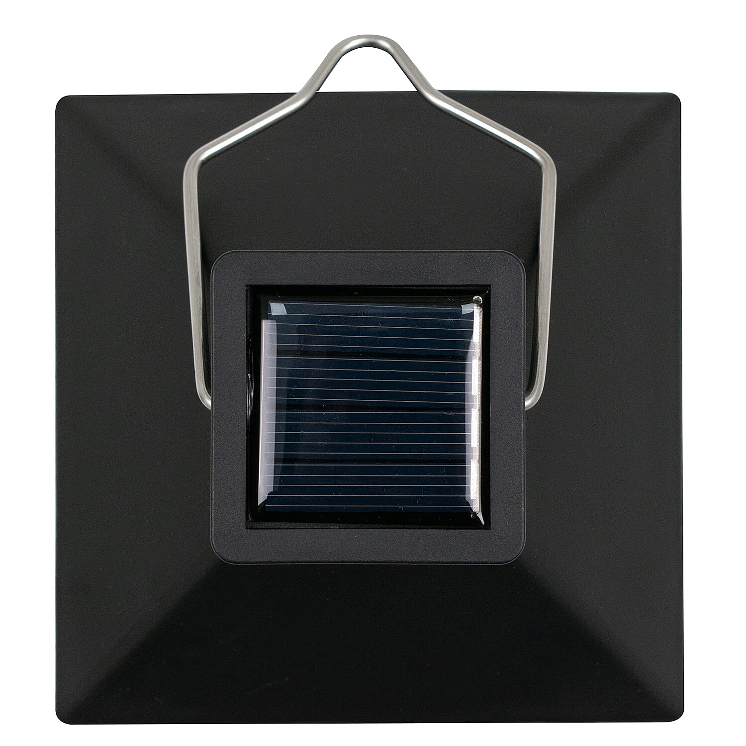Set of 2 Solar Lantern with Glass Cross Design - Black