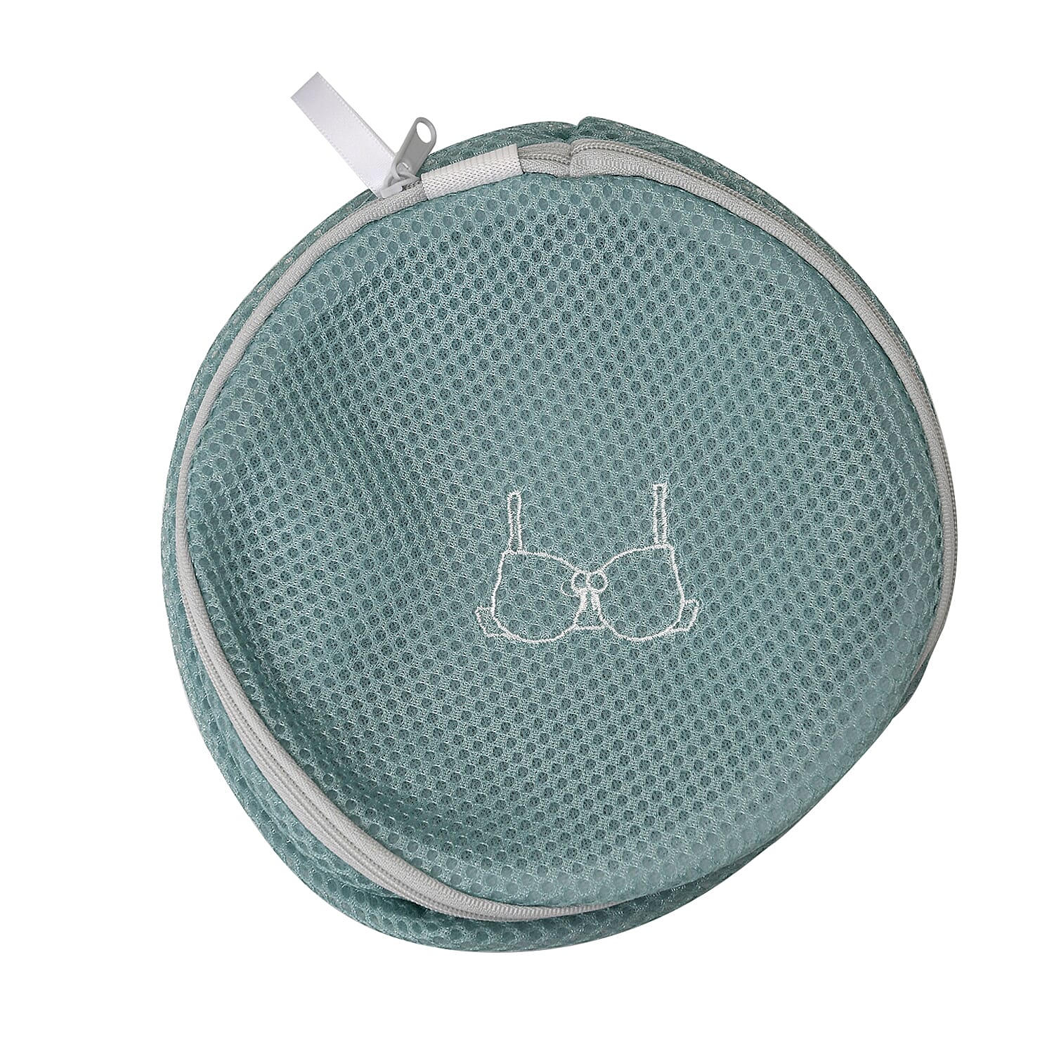 Set of 6 Embroidered Machine Laundry Bags- 1 extra large size(50x60cm), 1 large size(40x50cm), 1 medium size(30x40cm), 1 bra bag(16x18cm), 1 large round bag(20x30cm) - Green