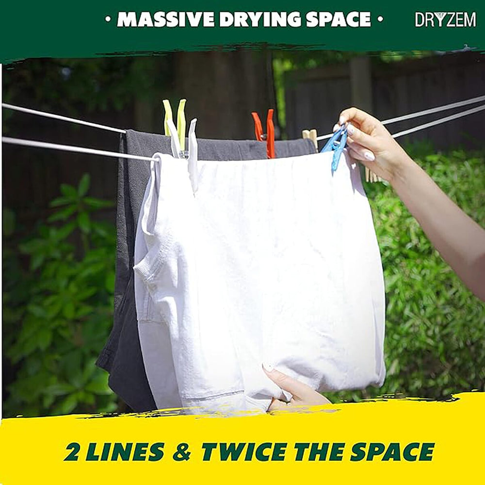DRYZEMS Retractable Washing Line (30m) -  White