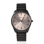 Laura Ashley Japanese Quartz Movement Womens Watch with Poney Pink Dial and Glided Bracelet - Black