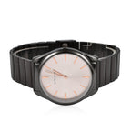 Laura Ashley Japanese Quartz Movement Womens Watch with Poney Pink Dial and Glided Bracelet - Black