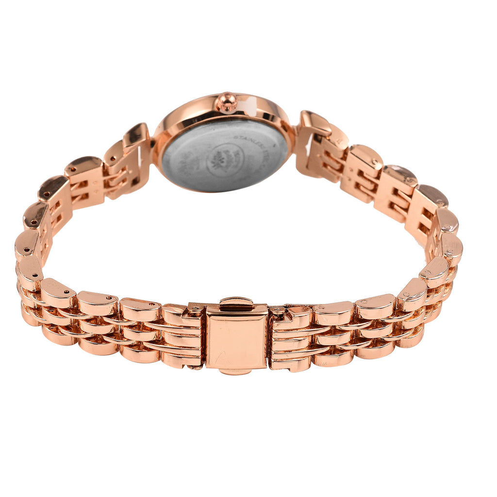 Laura Ashley Ladies Watch with Stainless Steel Bracelet in Rose Gold Tone