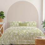 One Time Closeout - Copenhagen Home Laura Leaf Pattern Duvet Cover Set (Size Single) - Green