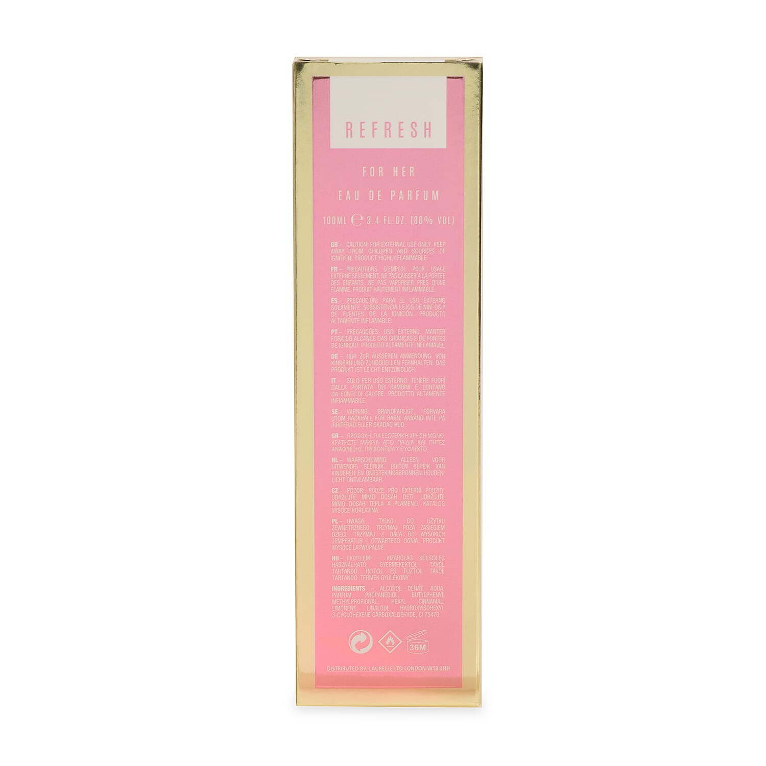 Laurelle Refresh- For Her Eau De Parfum Gold - 100ml