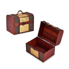 Classic Antique Style Leaf Pattern Wooden Storage Box (Size 21x16x14 cm) - Golden