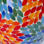 Leaf Mosaic Egg Table Lamp - Multi Colour