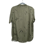 Leaf Print Half Sleeves Mens Shirt (Size L) - Khaki