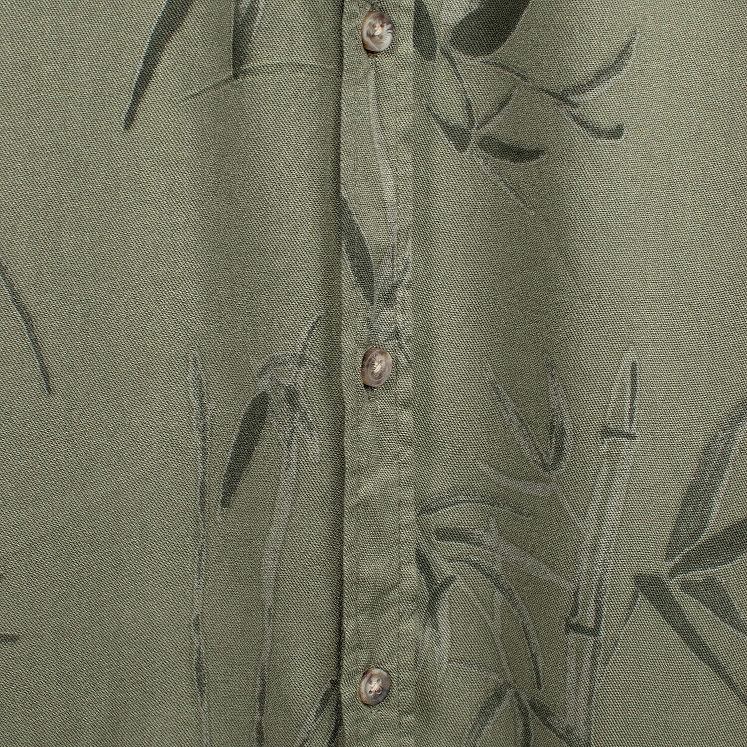 Leaf Print Half Sleeves Mens Shirt (Size L) - Khaki