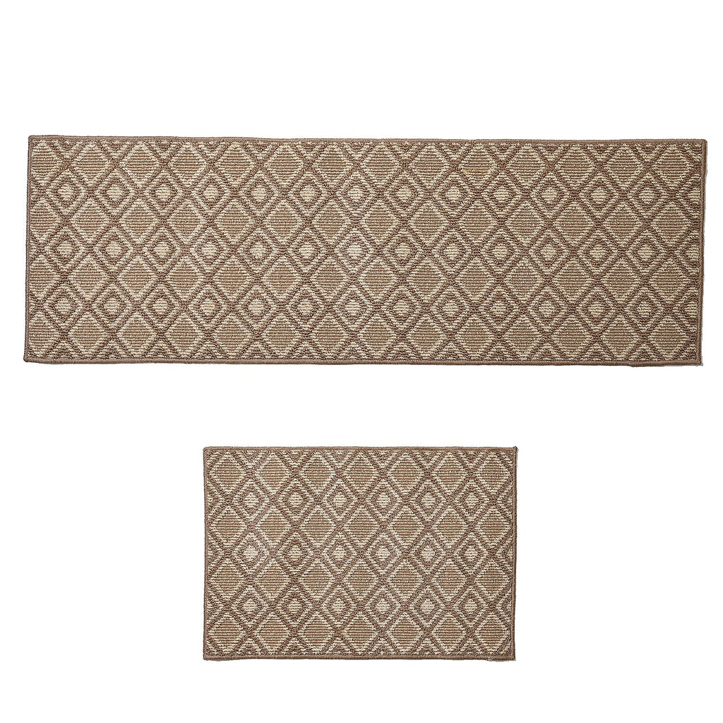 Diamond Pattern Rug - Door Mat (Size 150x50cm) - Peach
