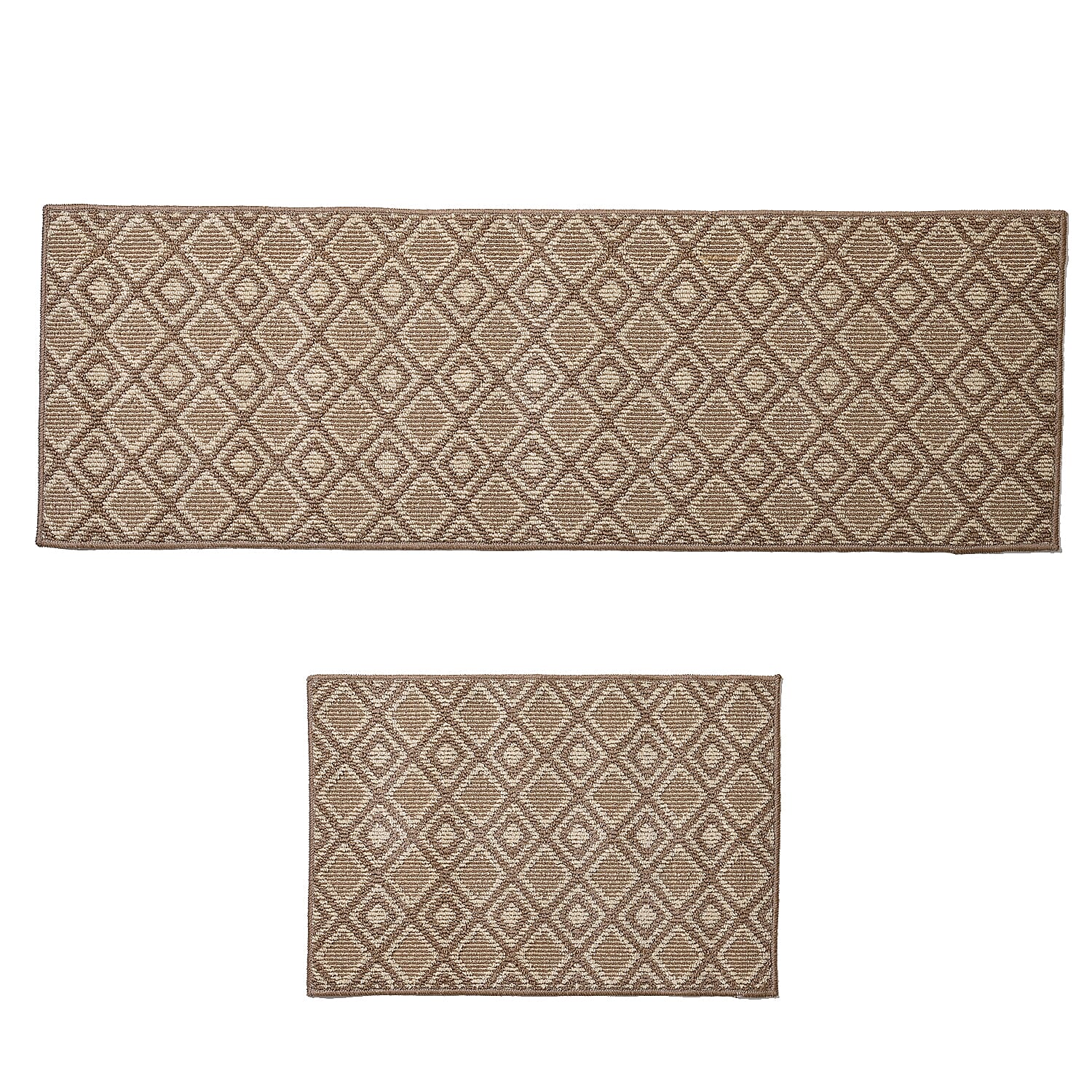 Diamond Pattern Rug - Door Mat (Size 150x50cm) - Peach