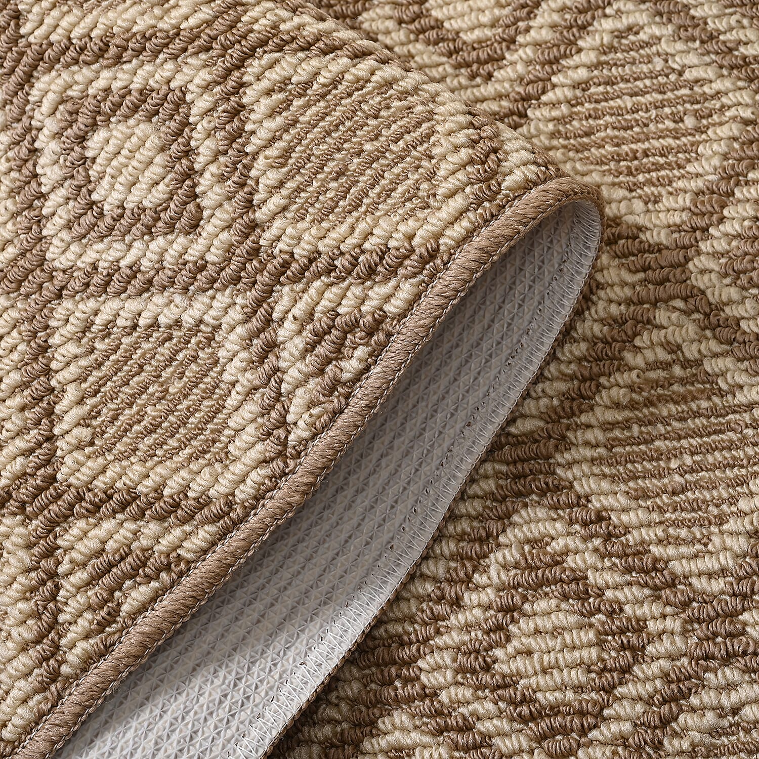 Diamond Pattern Rug - Door Mat (Size 150x50cm) - Peach