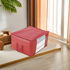 Set of 3 Storage Organisers With Transparent Viewing Window (60 x 30 x 45 cm) - Red