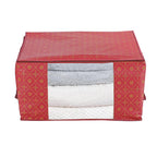 Set of 3 Storage Organisers With Transparent Viewing Window (60 x 30 x 45 cm) - Red