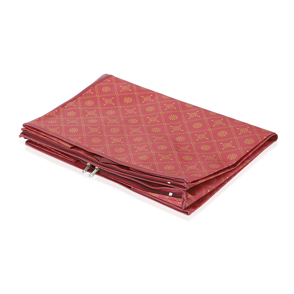 Set of 3 Storage Organisers With Transparent Viewing Window (60 x 30 x 45 cm) - Red