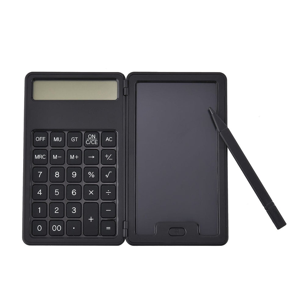 2 in 1 Hand Writing Calculator with Erasable Writing Tablet - Black