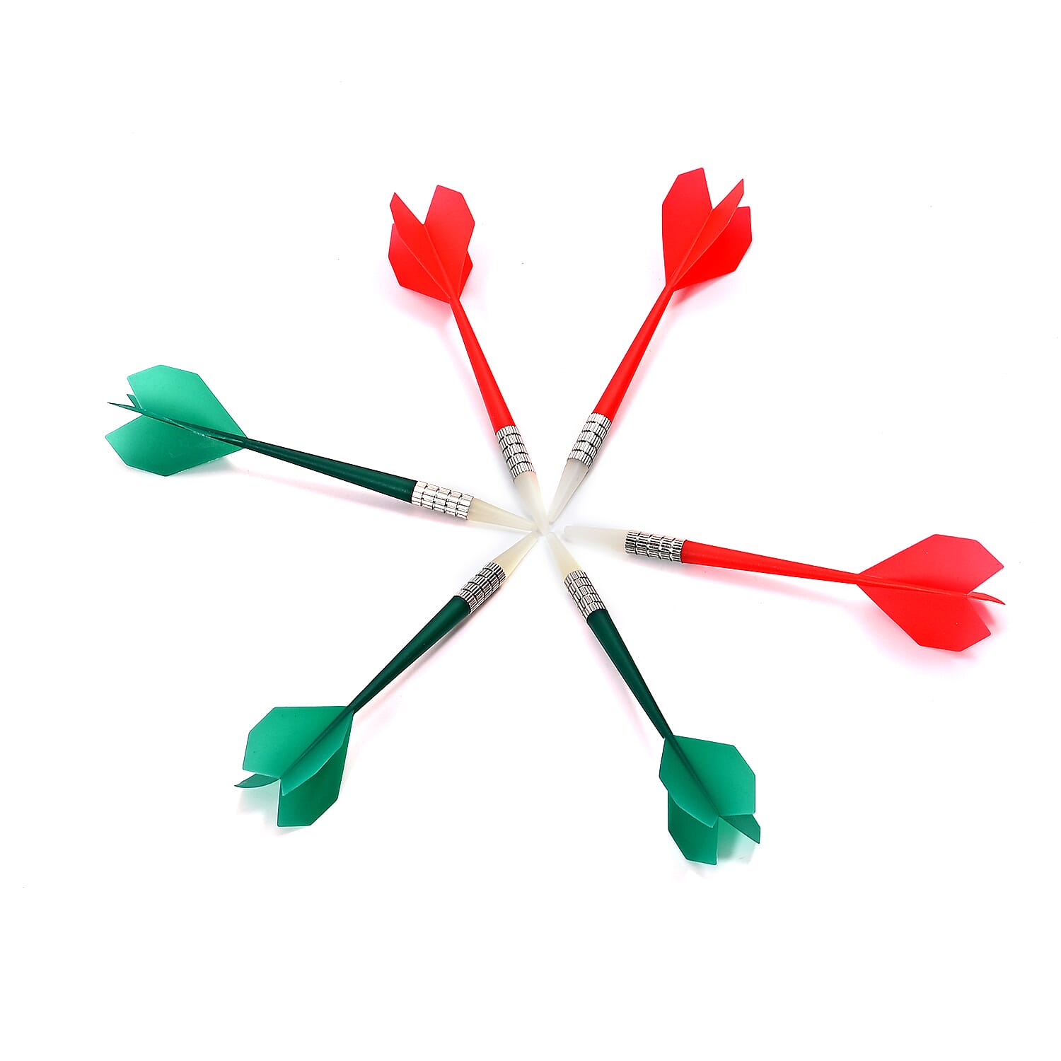Safety Dart Set with Dart Board (41.5cm) - Includes 6 Safety Darts (Red - Green) and Metal Support - Black