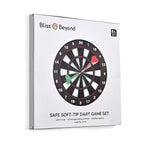 Safety Dart Set with Dart Board (41.5cm) - Includes 6 Safety Darts (Red - Green) and Metal Support - Black
