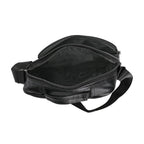 Leather Croc Emobossed Crossbody Bag (Size 23x10x28 cm) - Black & Black