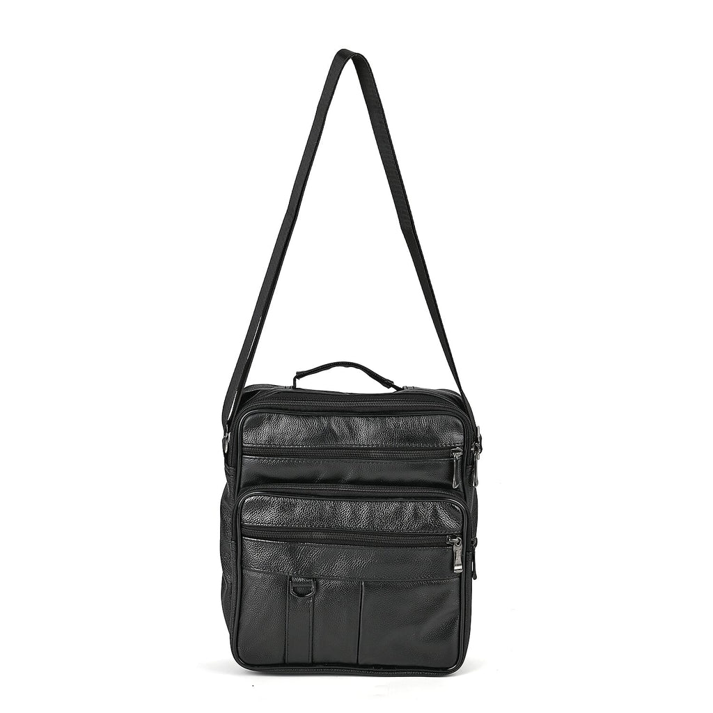 Genuine leather Convertible Flap Crossbody Bag (Size 23x10x28 cm) - Black