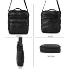 Genuine leather Convertible Flap Crossbody Bag (Size 23x10x28 cm) - Black