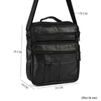 Genuine leather Convertible Flap Crossbody Bag (Size 23x10x28 cm) - Black