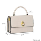 Designer Closeout - Genuine Leather Croc Embossed Crossbody Bag - Off White