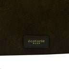 Closeout - Ecotorie Genuine Leather Leopard Printed Crossbody Bag With Chain Shoulder Strap - Olive