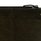Closeout - Ecotorie Genuine Leather Leopard Printed Crossbody Bag With Chain Shoulder Strap - Olive