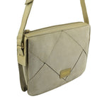 Closeout - Ecotorie Genuine Leather Crossbody Bag - Beige