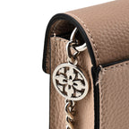KTD by Kenzo Takada Leather Crossbody Bag with Embossed Monogram - Beige