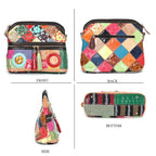 Colour Chaos Couture - Genuine Leather Flower Crossbody Bag (Size 25x10x22 cm) - Multi Color & Multicolor