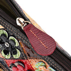 Colour Chaos Couture - Genuine Leather Flower Crossbody Bag (Size 25x10x22 cm) - Multi Color & Multicolor