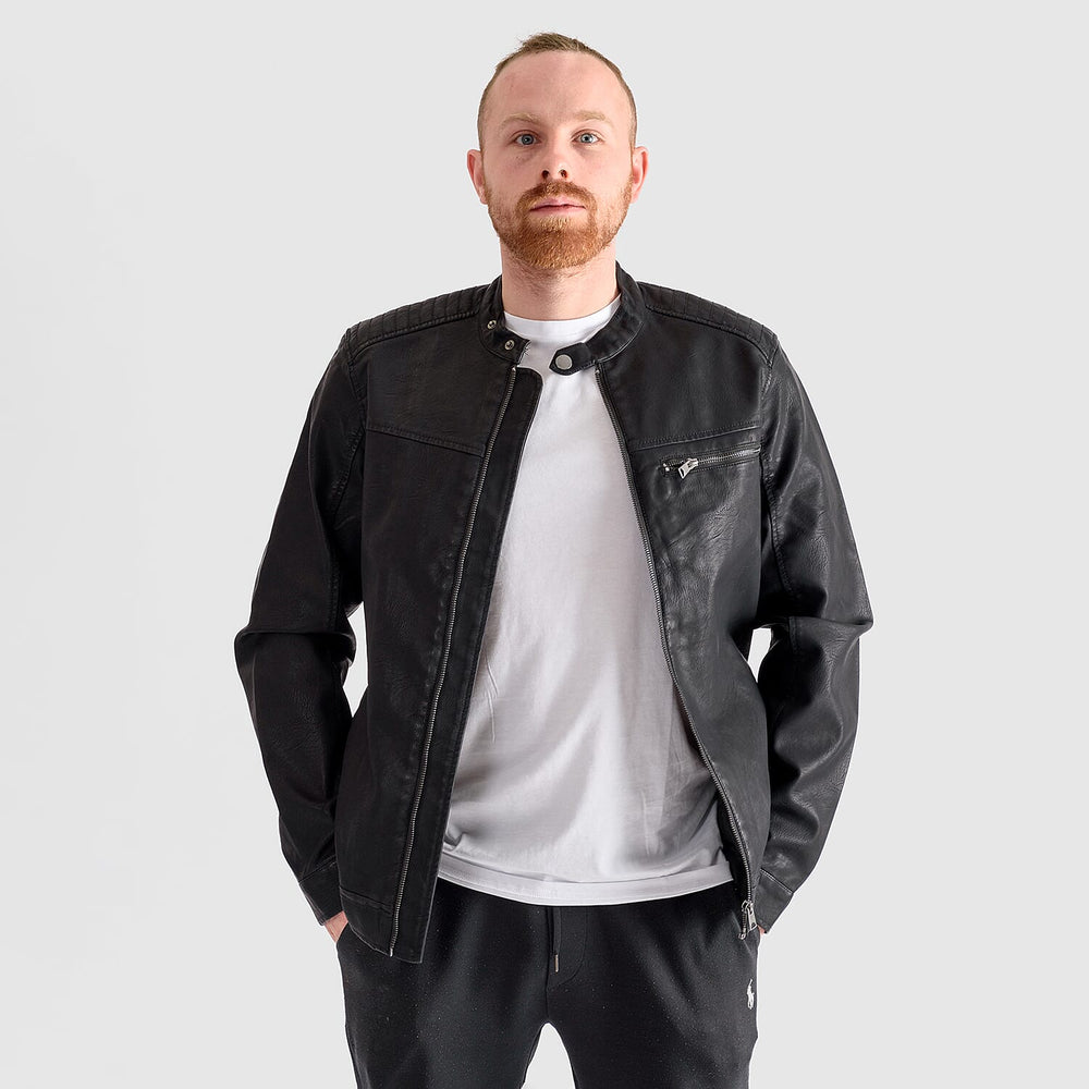 Close Out Deal -Stormhau Mens Leatherette Jacket (Size L) - Black